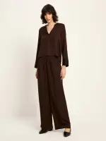 Lanius Damen Bluse aus Tencel™ dark brown