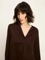 Lanius Damen Bluse aus Tencel™ dark brown