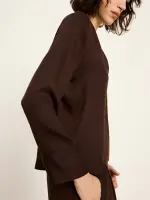 Lanius Damen Bluse aus Tencel™ dark brown