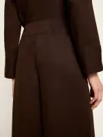Lanius Damen Hose mit weitem Bein dark brown