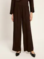 Lanius Damen Hose mit weitem Bein dark brown