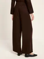 Lanius Damen Hose mit weitem Bein dark brown