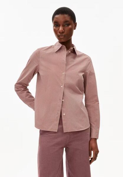 Armedangels Damen Bluse Louilaa Striped light berry-ice grape