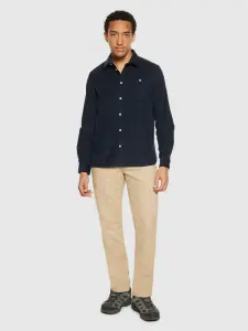 KnowledgeCotton Herren Hemd Organic Cotton Corduroy Shirt GOTS Total Eclipse