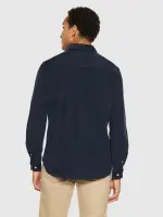 KnowledgeCotton Herren Hemd Organic Cotton Corduroy Shirt GOTS Total Eclipse