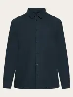 KnowledgeCotton Herren Hemd Organic Cotton Flannel Shirt GOTS Total Eclipse