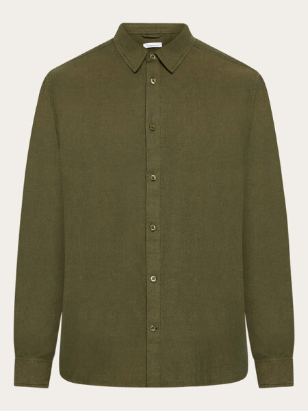 KnowledgeCotton Herren Hemd Organic Cotton Flannel Shirt GOTS Forrest Night