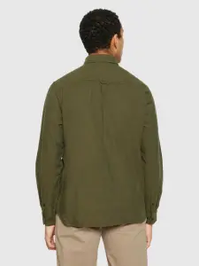 KnowledgeCotton Herren Hemd Organic Cotton Flannel Shirt GOTS Forrest Night