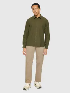 KnowledgeCotton Herren Hemd Organic Cotton Flannel Shirt GOTS Forrest Night