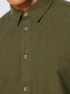KnowledgeCotton Herren Hemd Organic Cotton Flannel Shirt GOTS Forrest Night