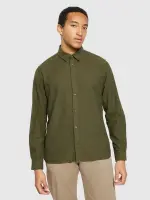 KnowledgeCotton Herren Hemd Organic Cotton Flannel Shirt GOTS Forrest Night