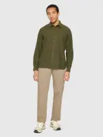 KnowledgeCotton Herren Hemd Organic Cotton Flannel Shirt GOTS Forrest Night