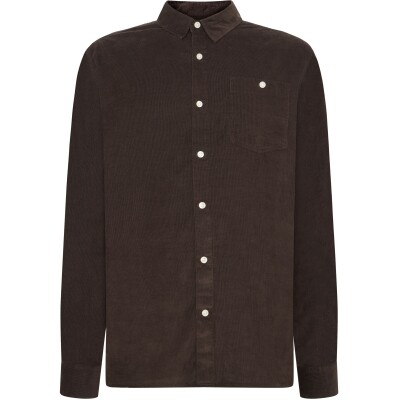 KnowledgeCotton Herren Hemd Organic Cotton Corduroy Shirt GOTS Chocolate Torte