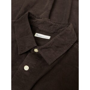 KnowledgeCotton Herren Hemd Organic Cotton Corduroy Shirt GOTS Chocolate Torte