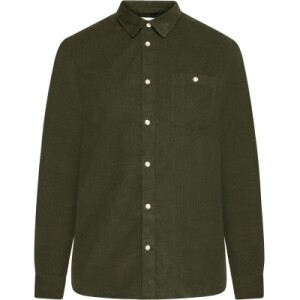KnowledgeCotton Herren Hemd Organic Cotton Corduroy Shirt GOTS Forrest Night