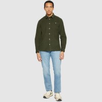 KnowledgeCotton Herren Hemd Organic Cotton Corduroy Shirt GOTS Forrest Night