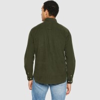 KnowledgeCotton Herren Hemd Organic Cotton Corduroy Shirt GOTS Forrest Night