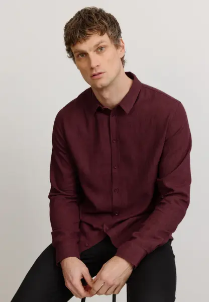 Recolution Herren Hemd Nutmeg dark plum