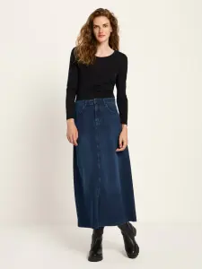 Lanius Damen Jeans Rock GOTS dark blue denim