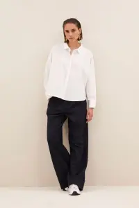 by bar Damen Bluse Flo poplin white