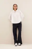 by bar Damen Bluse Flo poplin white
