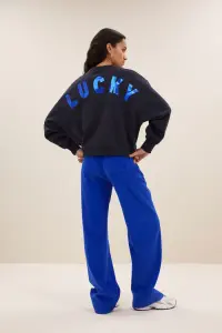by bar Damen Sweater Bibi Lucky curve midnight/blue