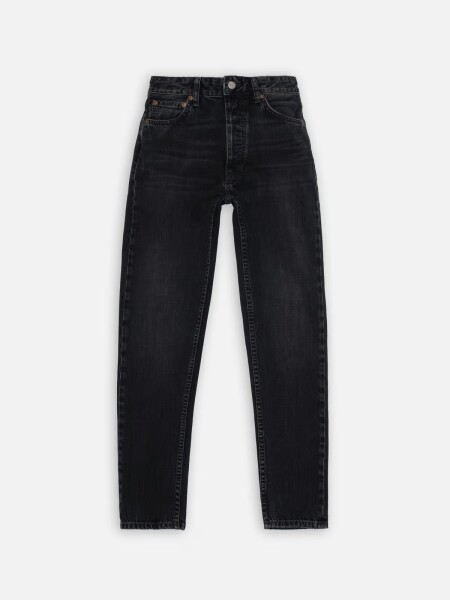 Nudie Jeans Damen Breezy Britt Black Crosshatch