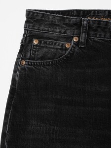 Nudie Jeans Damen Breezy Britt Black Crosshatch