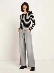 Lanius Damen Hose High-Waist Marlenejeans mit Bundfalte...