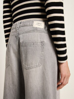 Lanius Damen Hose High-Waist Marlenejeans mit Bundfalte light grey denim