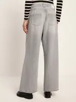 Lanius Damen Hose High-Waist Marlenejeans mit Bundfalte light grey denim
