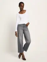 Lanius Damen Jeans relaxed GOTS dark grey denim