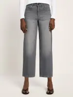 Lanius Damen Jeans relaxed GOTS dark grey denim