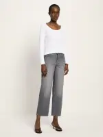 Lanius Damen Jeans relaxed GOTS dark grey denim