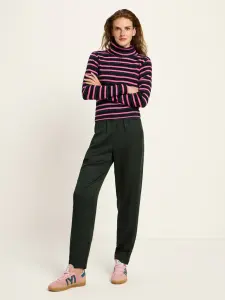 Lanius Damen Longsleeve Rollkragenshirt in Rippoptik GOTS black / pink