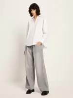 Lanius Damen Hemdbluse Oversize GOTS white