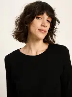 Lanius Damen Longsleeve Langarmshirt GOTS black