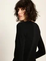 Lanius Damen Longsleeve Langarmshirt GOTS black
