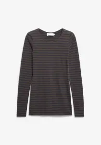 Armedangels Damen Longsleeve Einiaara stripes walnut cream-dark steel