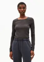 Armedangels Damen Longsleeve Einiaara stripes walnut cream-dark steel