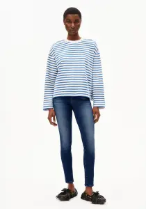 Armedangels Damen Pullover Frankaa Maarlen Stripe Sweatshirt undyed-dark morning