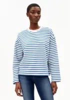 Armedangels Damen Pullover Frankaa Maarlen Stripe Sweatshirt undyed-dark morning