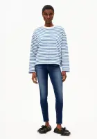 Armedangels Damen Pullover Frankaa Maarlen Stripe Sweatshirt undyed-dark morning