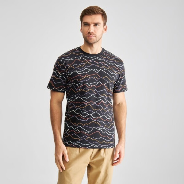 Dedicated Herren T-Shirt Stockholm Line Mountains AOP black