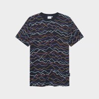 Dedicated Herren T-Shirt Stockholm Line Mountains AOP black