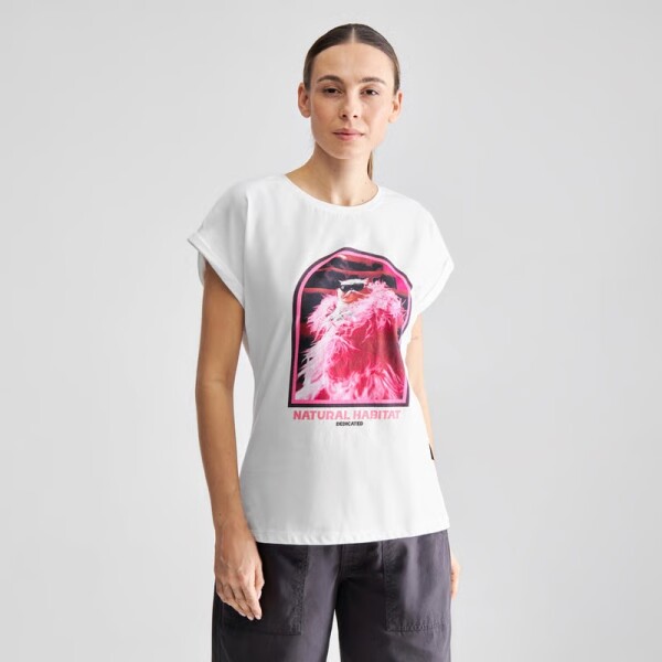 Dedicated Damen T-Shirt Visby Natural Habitat White