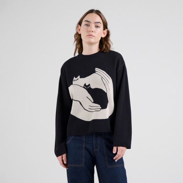 Dedicated Damen Pullover Limhamn Kittens black