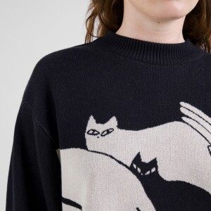 Dedicated Damen Pullover Limhamn Kittens black
