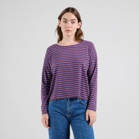 Dedicated Damen Sweatshirt Humledal Stripes Fig Red