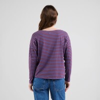 Dedicated Damen Sweatshirt Humledal Stripes Fig Red